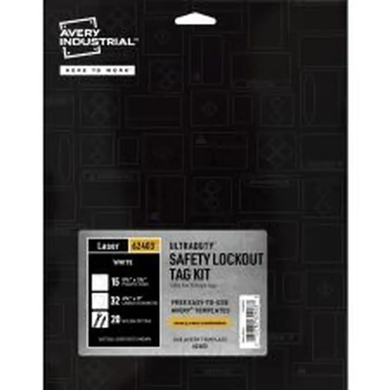 Avery UltraDuty 100-lb Pull Strength Tag Kit - 3.25" Length x 5.75" Width - Plastic, Vinyl, Nylon - White - 15 / Pack