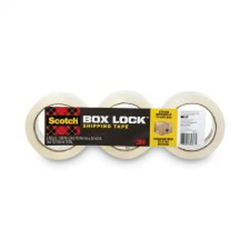 Scotch Box Lock Shipping Packaging Tape, 3" Core, 1.88" x 54.6 yds, Clear, 3/Pack