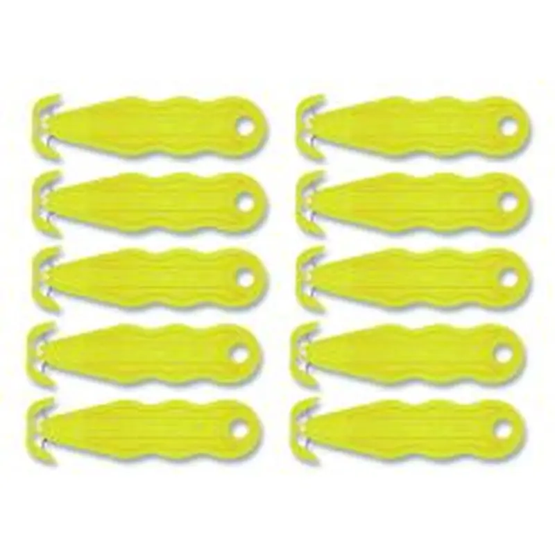 Klever Kutter Kurve Blade Plus Safety Cutter, 5.75" Plastic Handle, Yellow, 10/Box