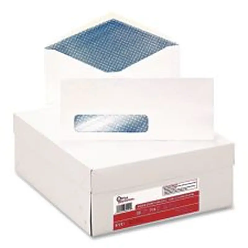 Office Impressions #10 Trade Size Security Tint Envelope, Commercial Flap, Gummed Closure, 4.13 x 9.5, White, 500/Box