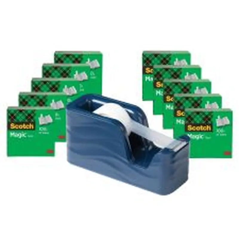 Scotch Magic Tape C18 Dispenser Value Pack - 333.33 yd Length x 0.75" Width - Matte - Dispenser Included - 10 / Pack