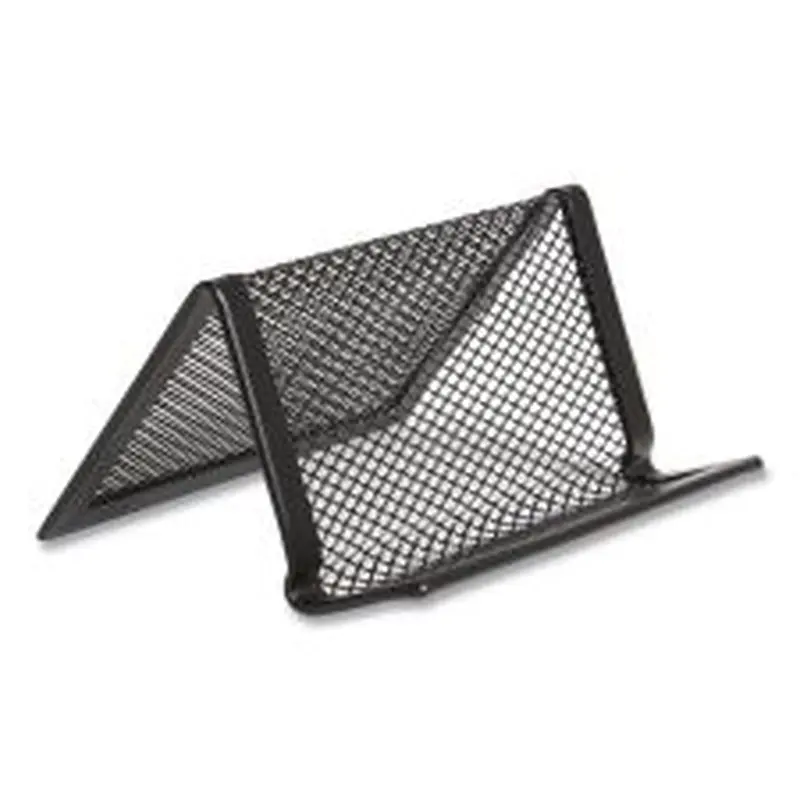 TRU RED One Compartment Business Card Holder, Holds 50 Cards, 3.07 x 0.15 x 4.4, Metal, Black
