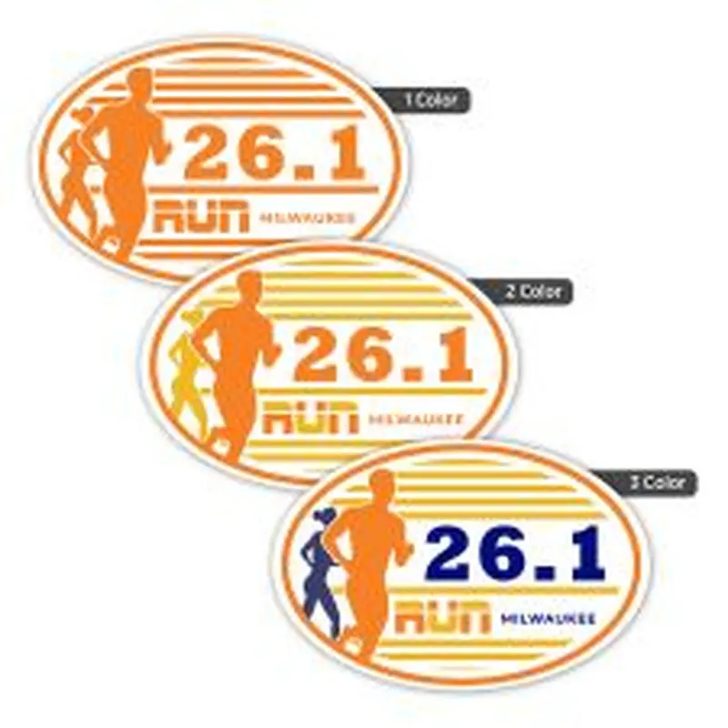 4" x 6" Oval Bumper Sticker 1, 2 or 3 Color (100/PK)