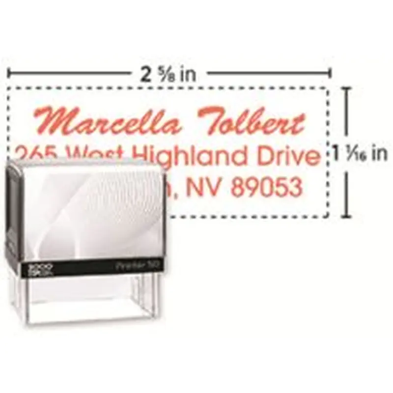 Custom 2000Plus PrintPro 50P Self-Inking Rectangle Stamp, 15/16" X 2-11/16" Impression