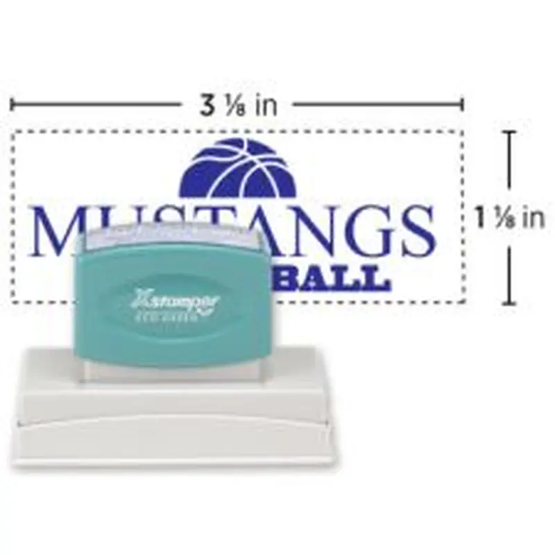 Custom ECO-GREEN Xstamper Pre-Inked Stamp, N24, 54% Recycled Plastic, 1-1/8" x 3-1/8" Impression
