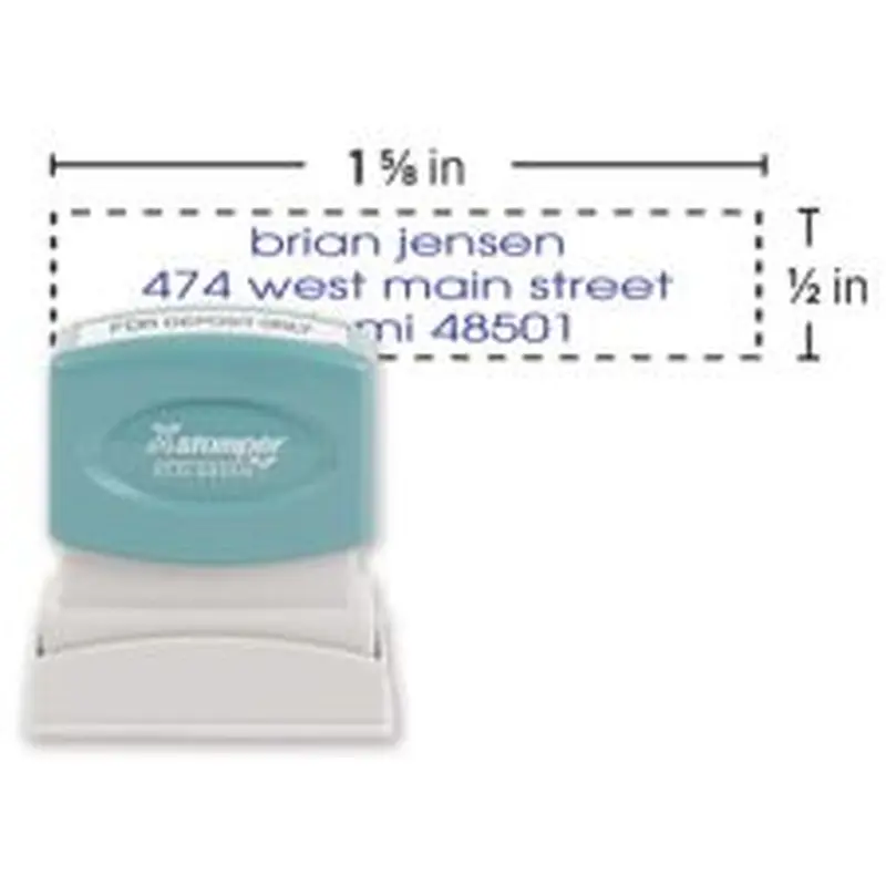 Custom ECO-GREEN Xstamper Pre-Inked Stamp, N10, 65% Recycled Plastic, 1/2" x 1-5/8" Impression