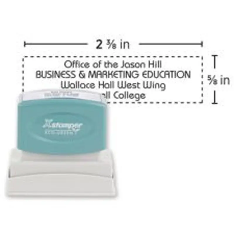 Custom ECO-GREEN Xstamper Pre-Inked Stamp, N14, 66% Recycled Plastic, 5/8" x 2-3/8" Impression