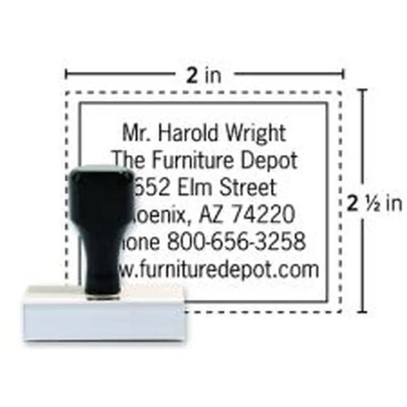Custom Traditional Rubber Stamp RF135, 2-1/2" x 2" Impression