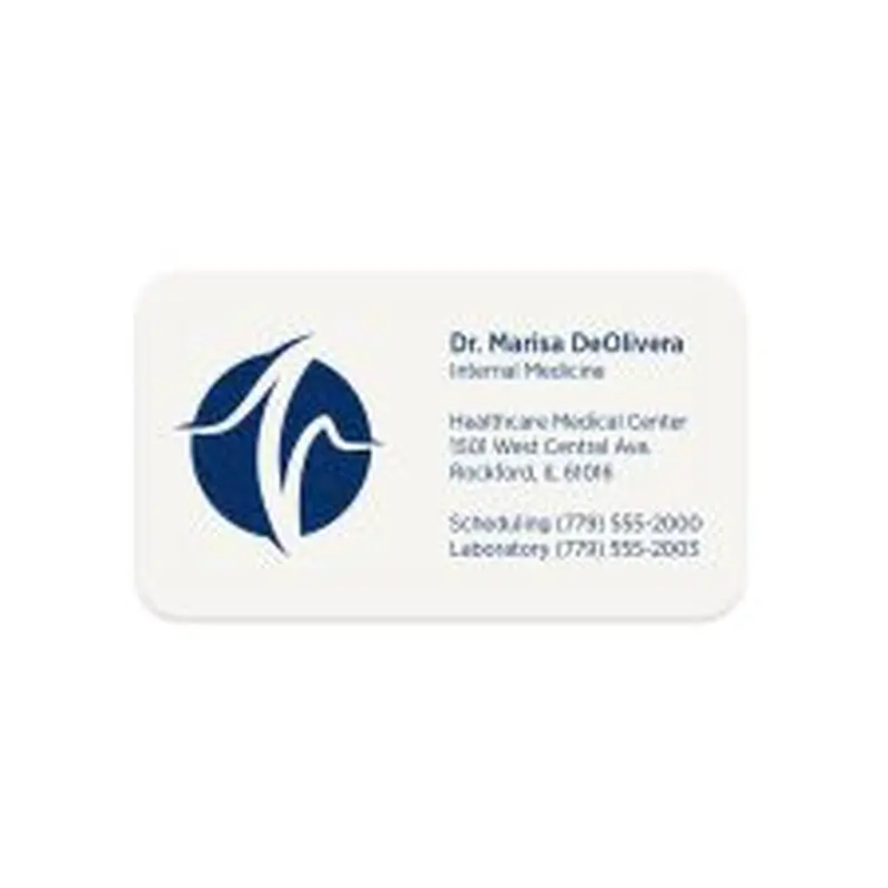 Custom 1-Color Raised Print Business Cards, Printed 1-SideWith Round Corners