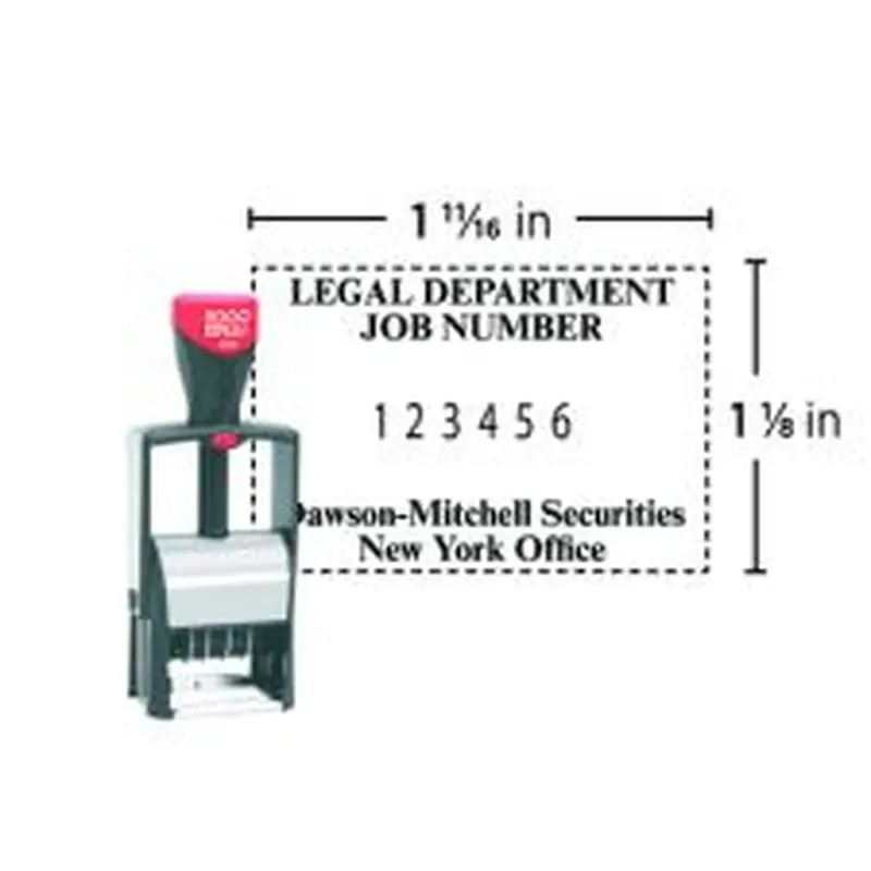 Custom 2000 Plus PrintPro 2006 Self-Inking Heavy Duty 1-Color, Text/Copy, 6-Band Numbering Stamp, 3/4" x 1-1/2" Rectangle Impression