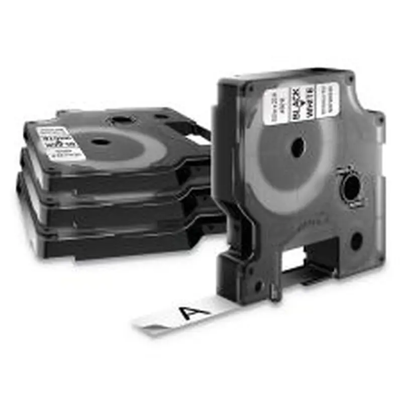 DYMO D1 Standard Labels, 0.5" x 23 ft, Black Print on White Tape, 4/Pack