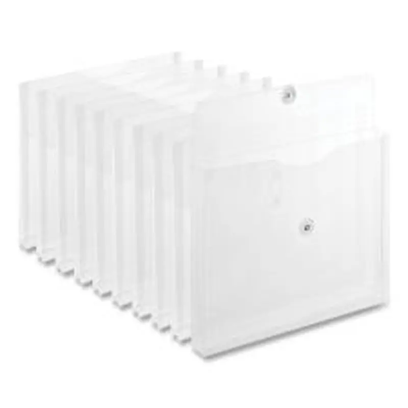 Universal Side Opening Poly Envelopes, 1" Expansion, Letter Size, Clear, 10/Pack