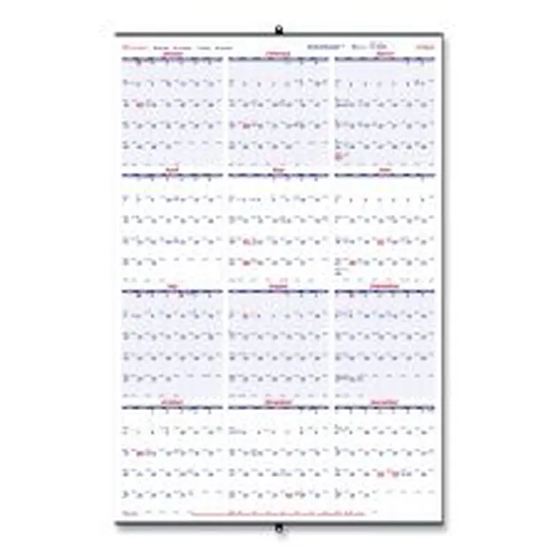 Brownline Yearly Wall Calendar, 24 x 36, White/Blue Sheets, 12-Month (Jan to Dec): 2026