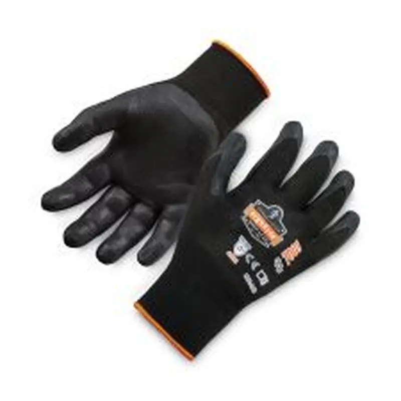 ergodyne ProFlex 7001 Nitrile-Coated Gloves, EN388: 4121X, 9" Long, Large, Black, Pair