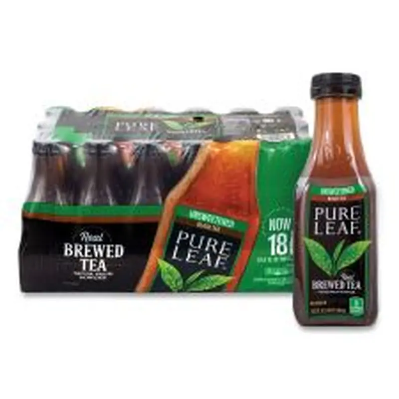 Lipton Pure Leaf Unsweetened Iced Black Tea, 16.9 oz Bottle, 18/Carton