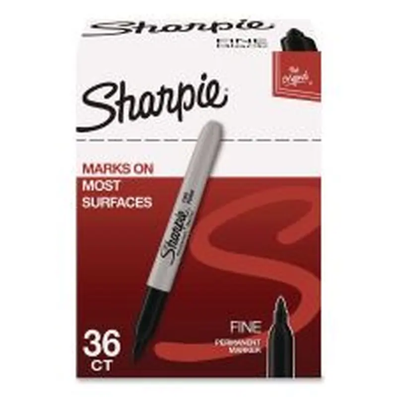 Sharpie Fine Tip Permanent Marker Value Pack with (1) Bonus S-Gel 0.7 mm Black Ink Pen, Fine Bullet Tip Markers, Black Ink, 36/Pack