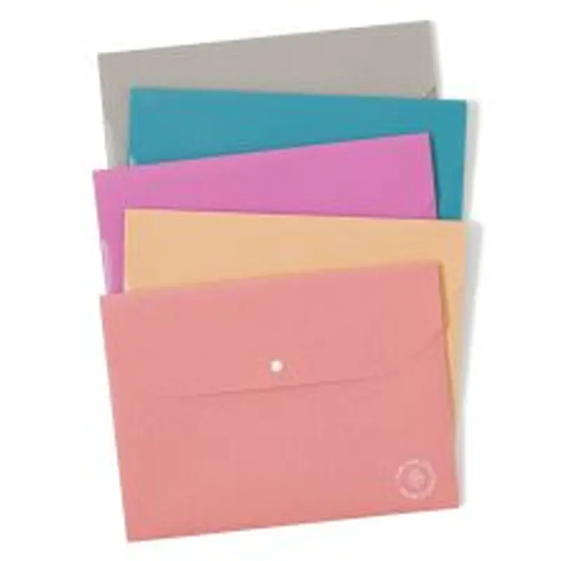U Brands U-Eco Poly Document Holders, 0.59" Expansion, Letter (8 1/2" x 11"), Assorted Colors, Pack Of 10