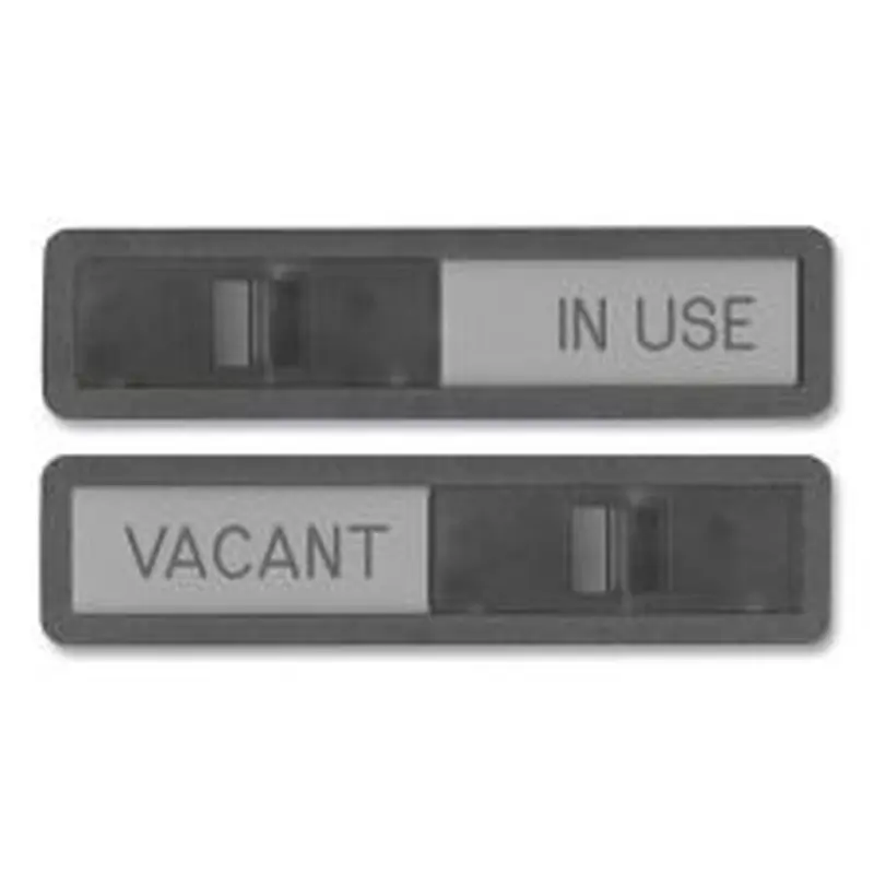 Headline Sign Vacant/In Use Sign, In-Use; Vacant, 2.5 x 10.5, Black/Silver