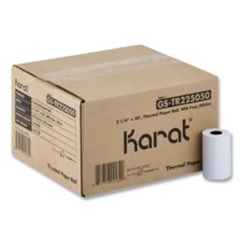 Karat Thermal Paper Rolls, 2.25" x 50 ft, White, 50/Carton