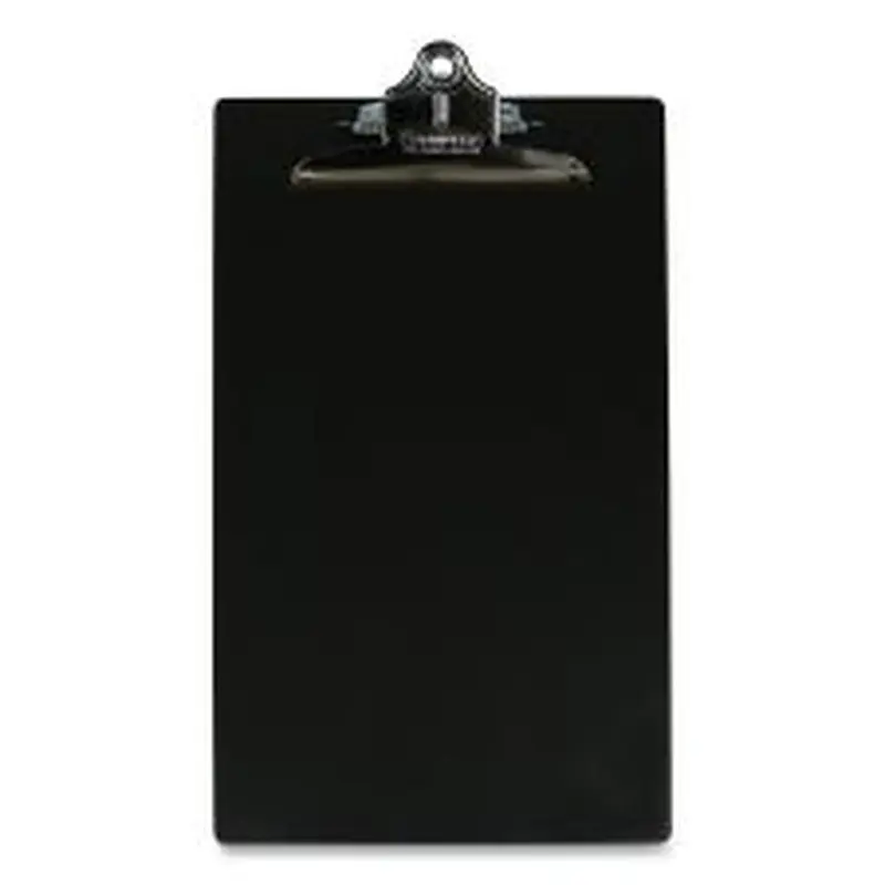 Saunders Aluminum Clipboard, 1" Clip Capacity, Holds 8.5 x 14 Sheets, Black