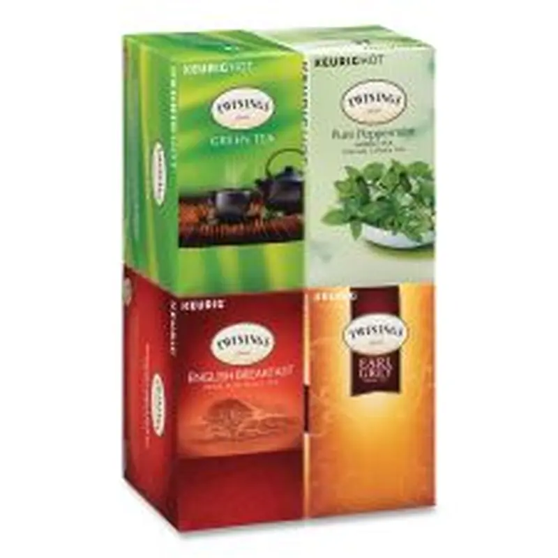 TWININGS Tea K-Cups, Assorted, 0.11 oz K-Cups, 24/Box, 4 Boxes/Carton
