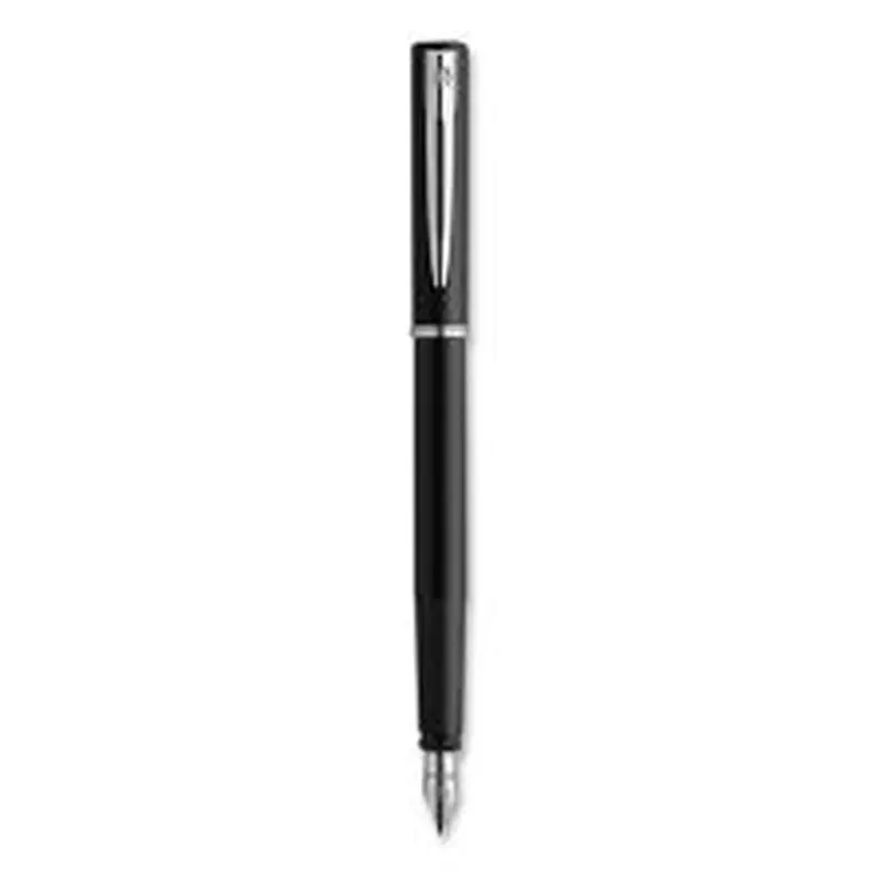 Waterman Allure Fountain Pen, Fine Point, Blue Ink, Black/Silver Barrel