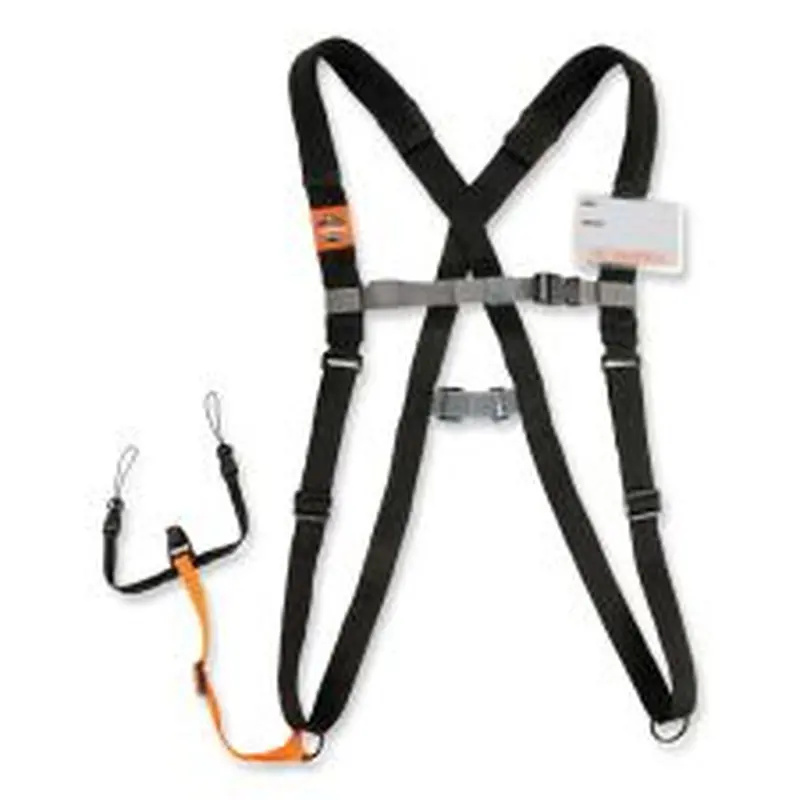 ergodyne Squids 3138 Padded Barcode Scanner Lanyard Harness, 27" Arm Straps,18.5" Lanyard,Black/Orange/Gray