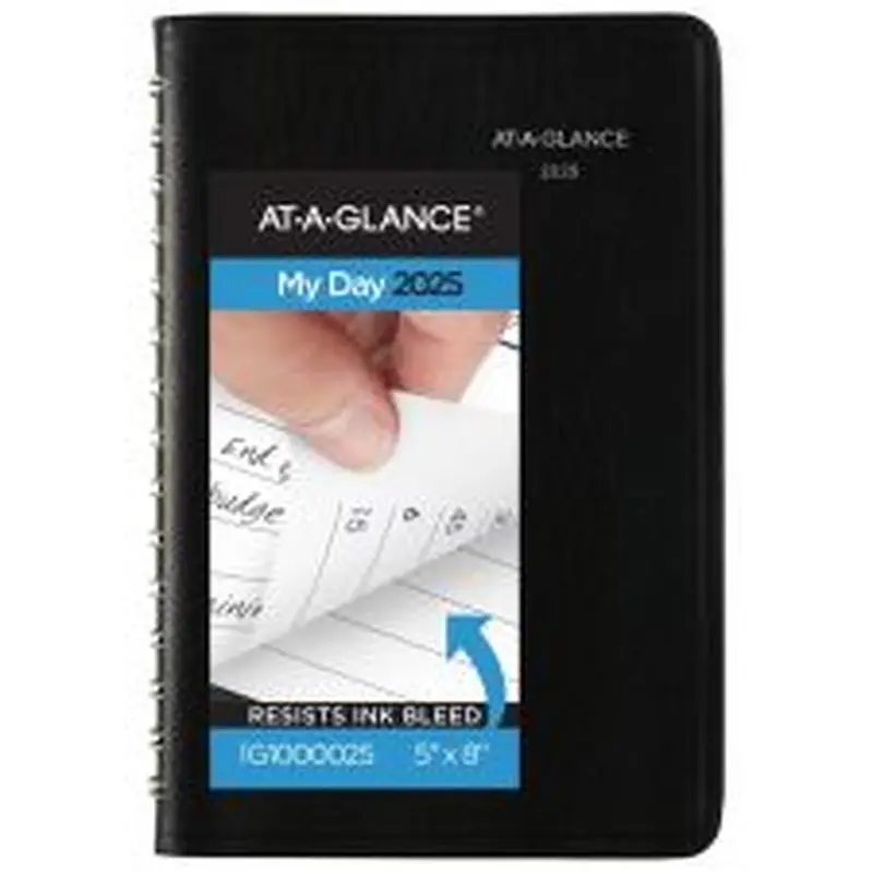 2025 AT-A-GLANCE DayMinder Daily Appointment Book Planner, 5" x 8", Black, January 2025 To December 2025, G10000
