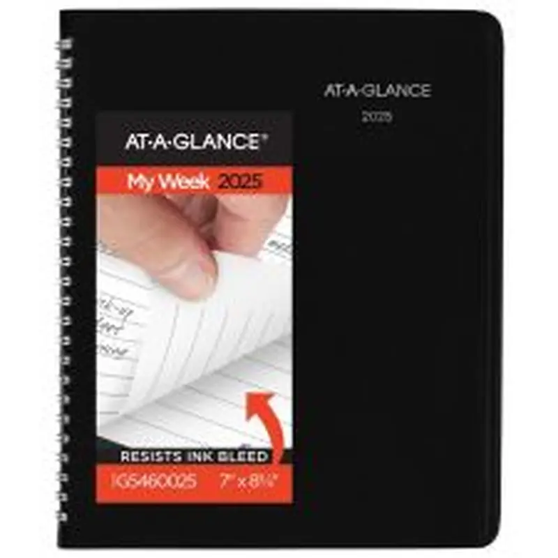 2025 AT-A-GLANCE DayMinder Executive Weekly/Monthly Planner With Notes, 7" x 8-3/4", Black, January 2025 To December 2025, G54600
