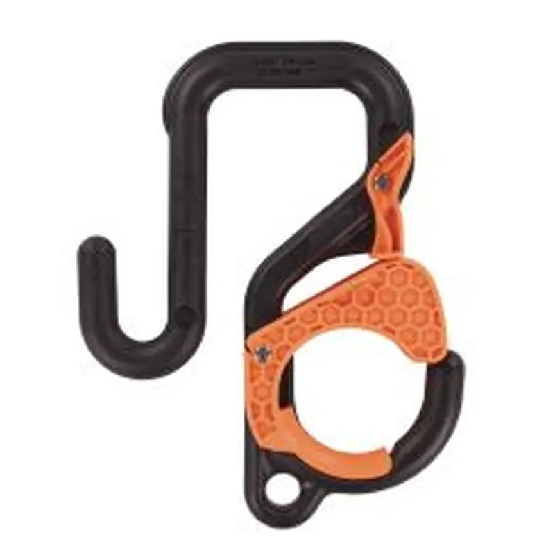 ergodyne Squids 3178 Locking Aerial Bucket Hook, Tethering Point, 9.06 x 7.09 x 2.17, Black/Orange, Supports 40 lbs