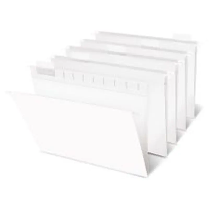 Hanging File Folders, 1/5-Cut, Letter Size, White, Pack Of 25 Folders