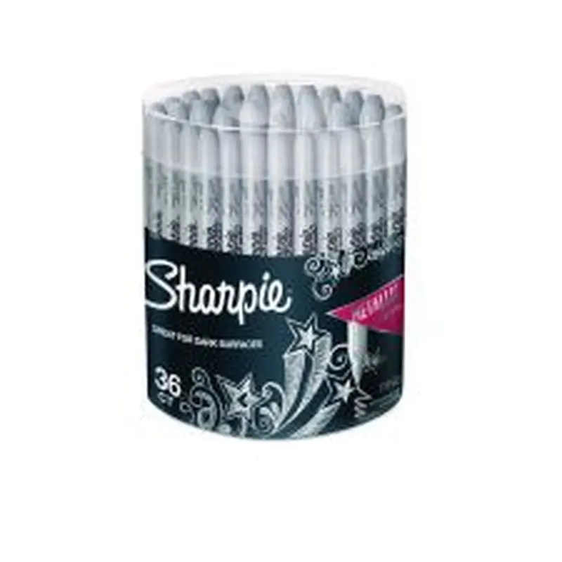 Sharpie Metallic Fine Point Permanent Markers, Metallic Silver, 36/Pack