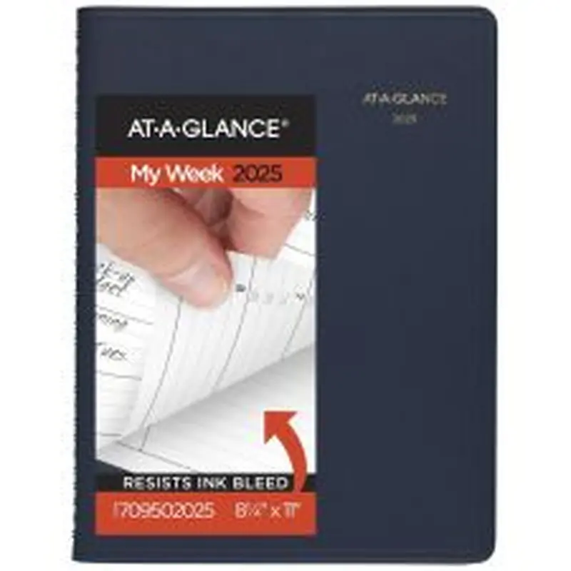 2025-2026 AT-A-GLANCE Weekly Appointment Book Planner, 8-1/4" x 11", Navy, January To January, 7095020