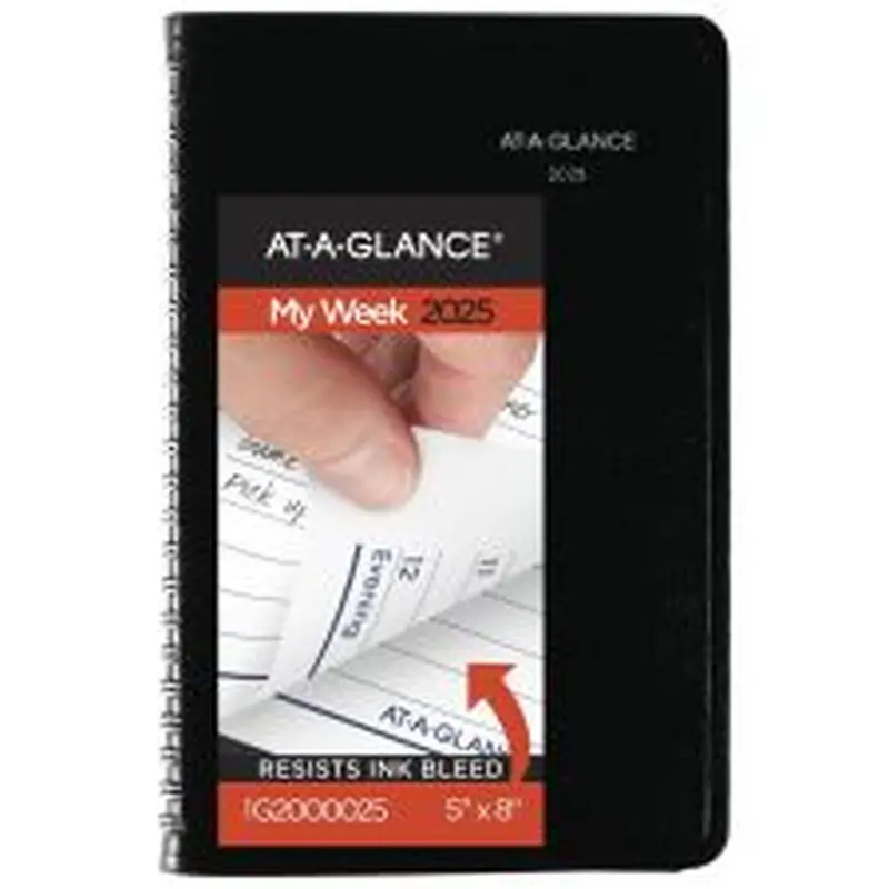 2025 AT-A-GLANCE DayMinder Weekly Appointment Book Planner, 5" x 8", Black, January To December