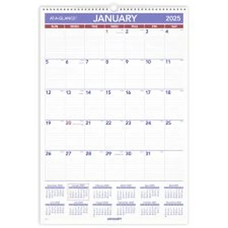 2025 AT-A-GLANCE Monthly Wall Calendar, 15-1/2" x 22 3/4", Traditional, January 2025 To December 2025, PM328