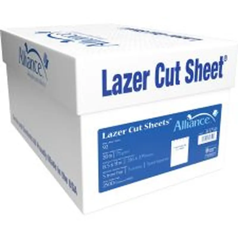 Alliance Processed Lazer Cut Sheet Copy Paper, 5 Reams, White, 8-1/2" x 11", 5-Hole Punch, 92  Bright, 20 Lb, White, 500 Sheets Per Ream