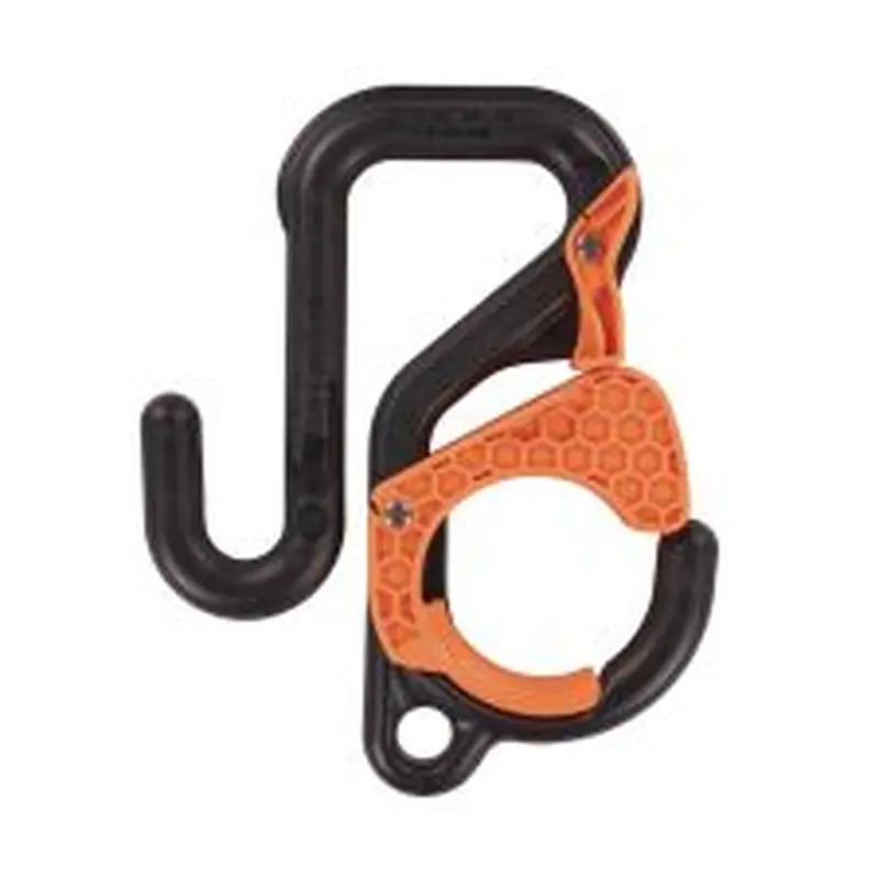 ergodyne Squids 3178 Locking Aerial Bucket Hook, Tethering Point, 8.27 x 6.69 x 2.17, Black/Orange, Supports 40 lbs