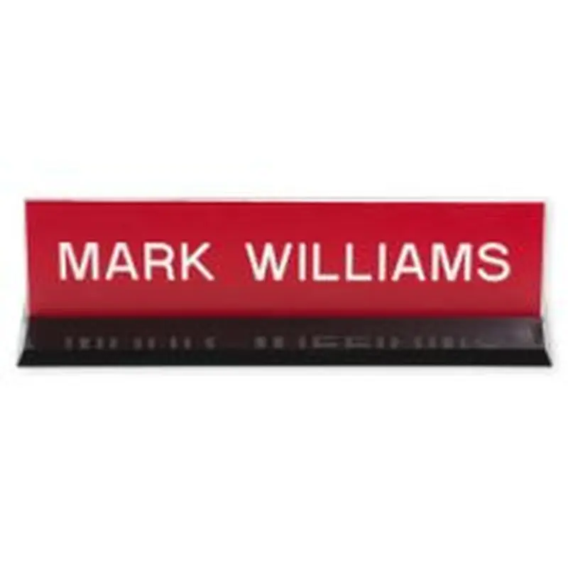 Plexiglass Desk Holder with Engraved Sign, 2" x 10" (1/PK)
