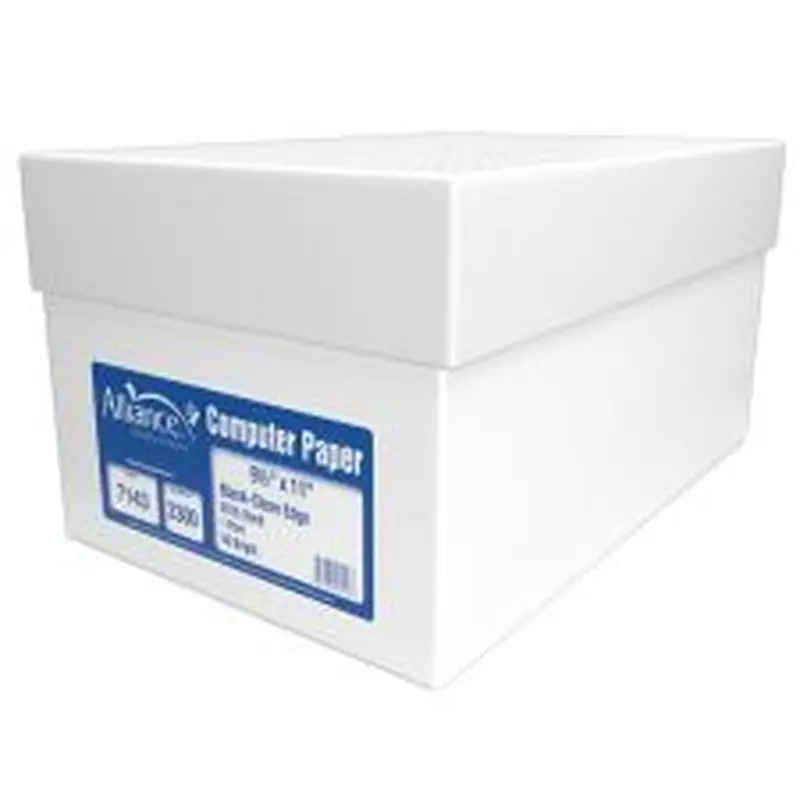 Alliance 1-Part Computer Paper, Z-Fold, 9-1/2" x 11", 92  Brightness, 20 Lb, White, Ream Of 2,300 Sheets