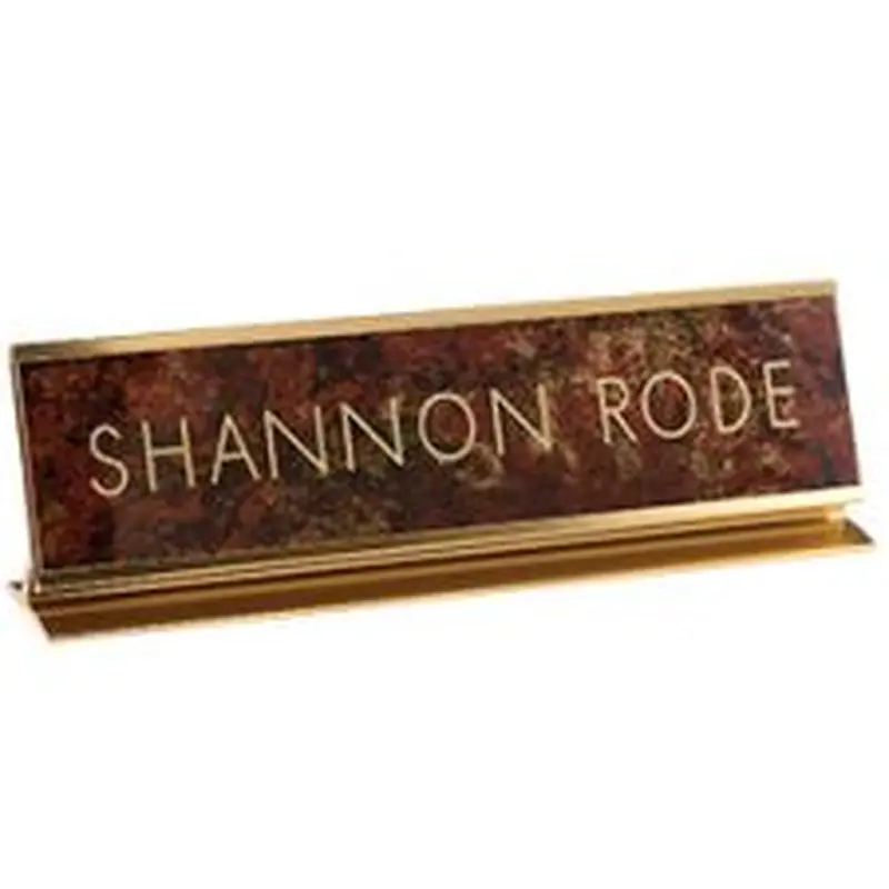 Metal Pedestal Desk Holder with Engraved Sign, 2" x 10" (1/PK)