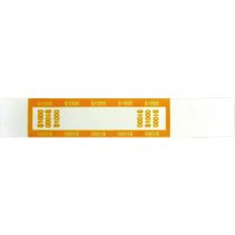 Currency Straps, $10 Bill, $1,000, Self-Adhesive, 1,000/Pack