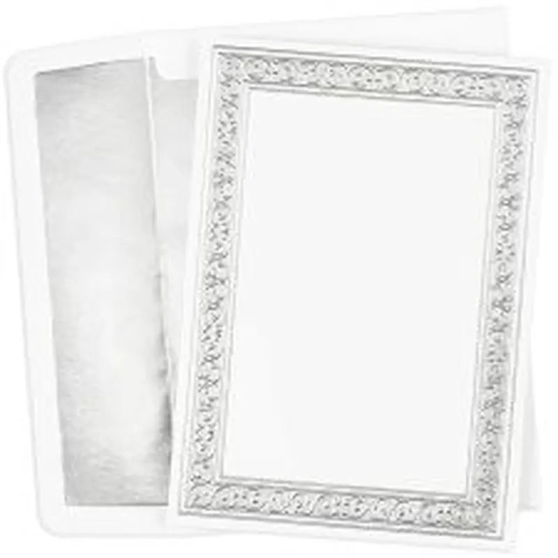Great Papers! Flat Card Invitation, Silver Foil Filigree, 5.5" x 7.75", Printer Compatible, 25 Invitations and 25 White with Silver Foil Lining Envelopes