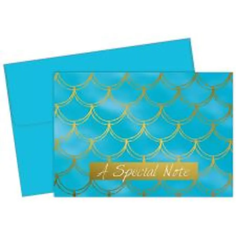 Great Papers! Note Card and Envelopes, Thank You, Mermaid with Gold Foil, 4.875" x 3.375"(folded), 50 count