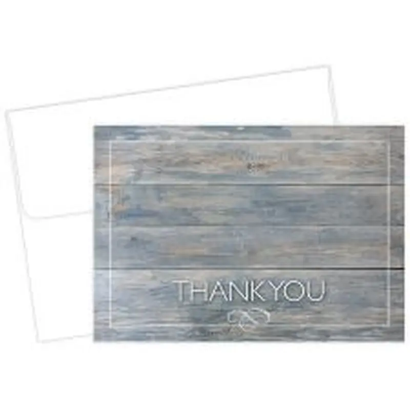 Great Papers! Note Card and White Envelopes, Thank You, Driftwood, 4.875" x 3.375"(folded), 50 count