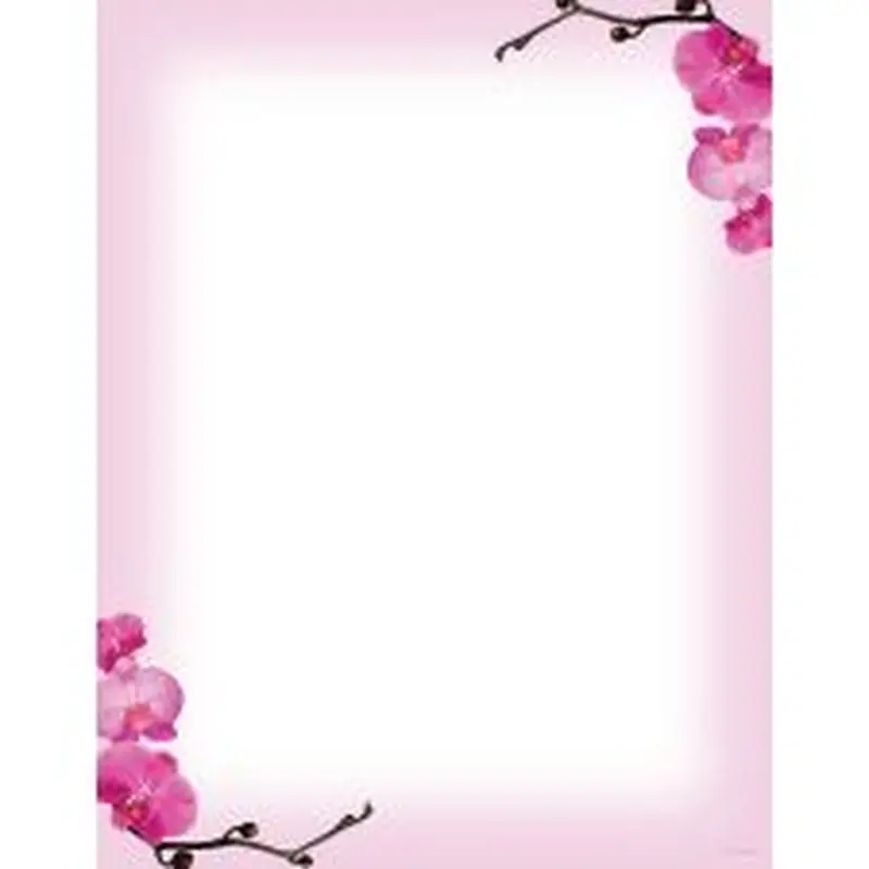 Great Papers! Stationery Letterhead, Pink Orchids, 8.5" x 11", Printer Compatible, 80 sheets