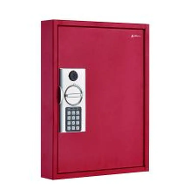 AdirOffice Steel Digital Lock Key Cabinet, 60-Key, 13 x 2.6 x 17, Stainless Steel 304, Red