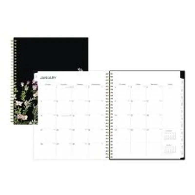 Blue Sky Nevaeh Monthly Planner, Floral Artwork, 10 x 8, Black/Multicolor Cover, 12-Month (Jan to Dec): 2026