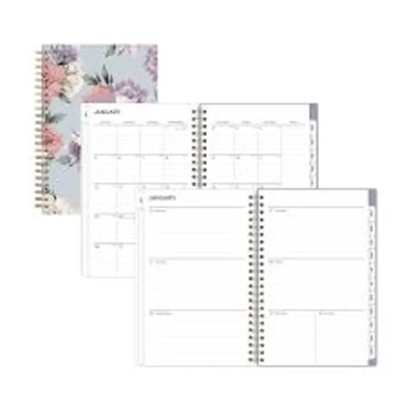 Blue Sky Tula Weekly/Monthly Planner, Floral Artwork, 8" x 5", Purple/Pink/White Cover, 12-Month (Jan to Dec): 2026
