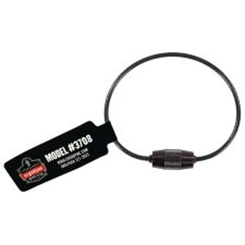 ergodyne Squids 3708 Wire Tool Attachment w/Screw Gate Tool Tail, 3 lb Max Working Capacity, 6" Long, Black, 6/Pack