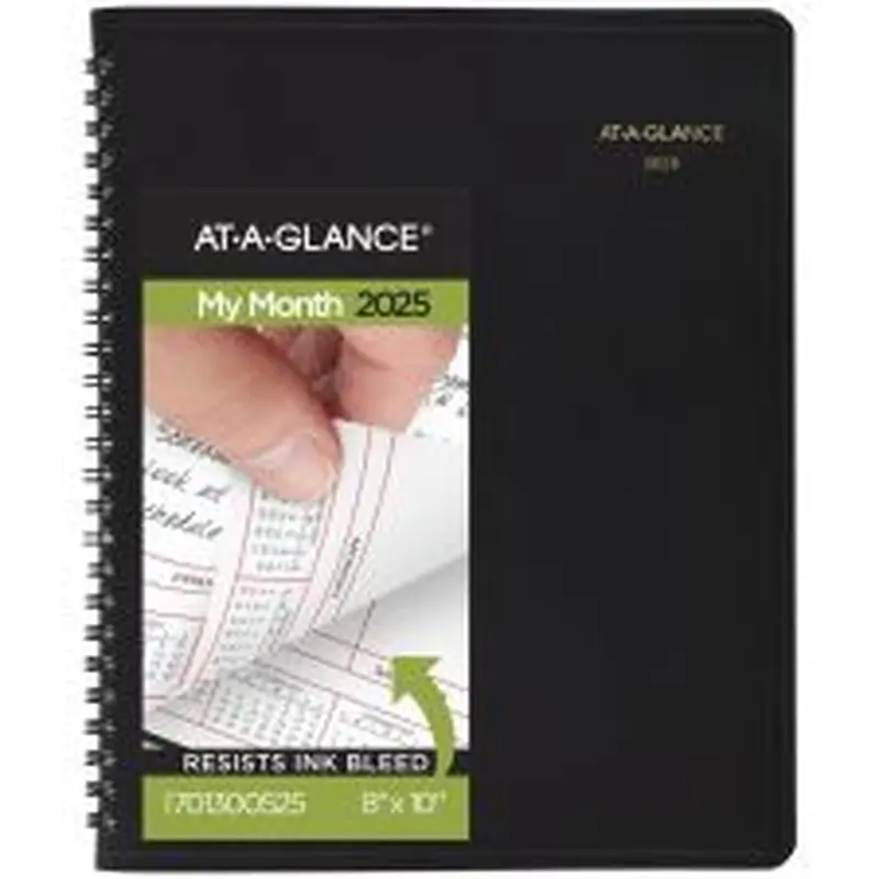 2025 AT-A-GLANCE Monthly Planner, Large, 8" x 10", Black, January To December, 7013005